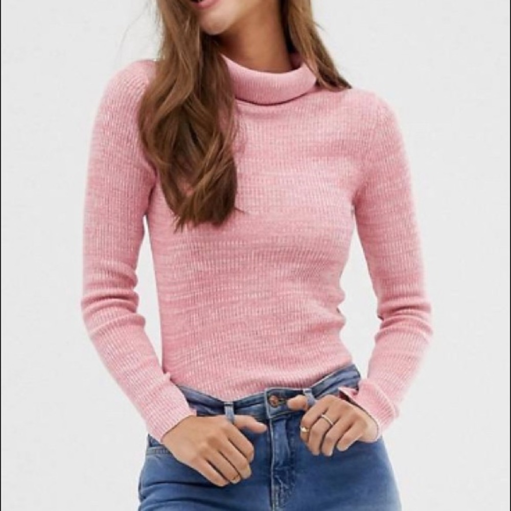 ASOS DESIGN roll neck skinny rib sweater